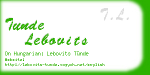 tunde lebovits business card